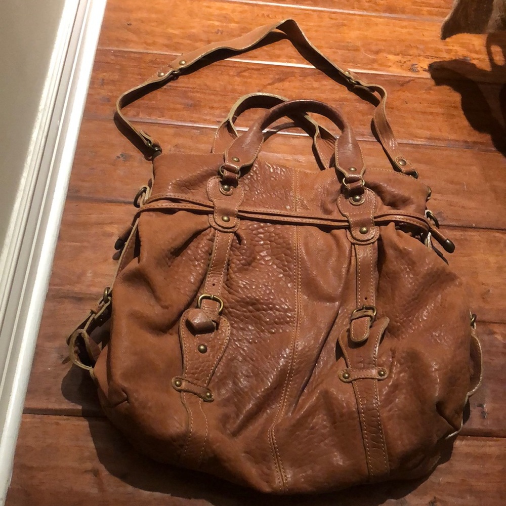 Abaco brown leather bag with strap